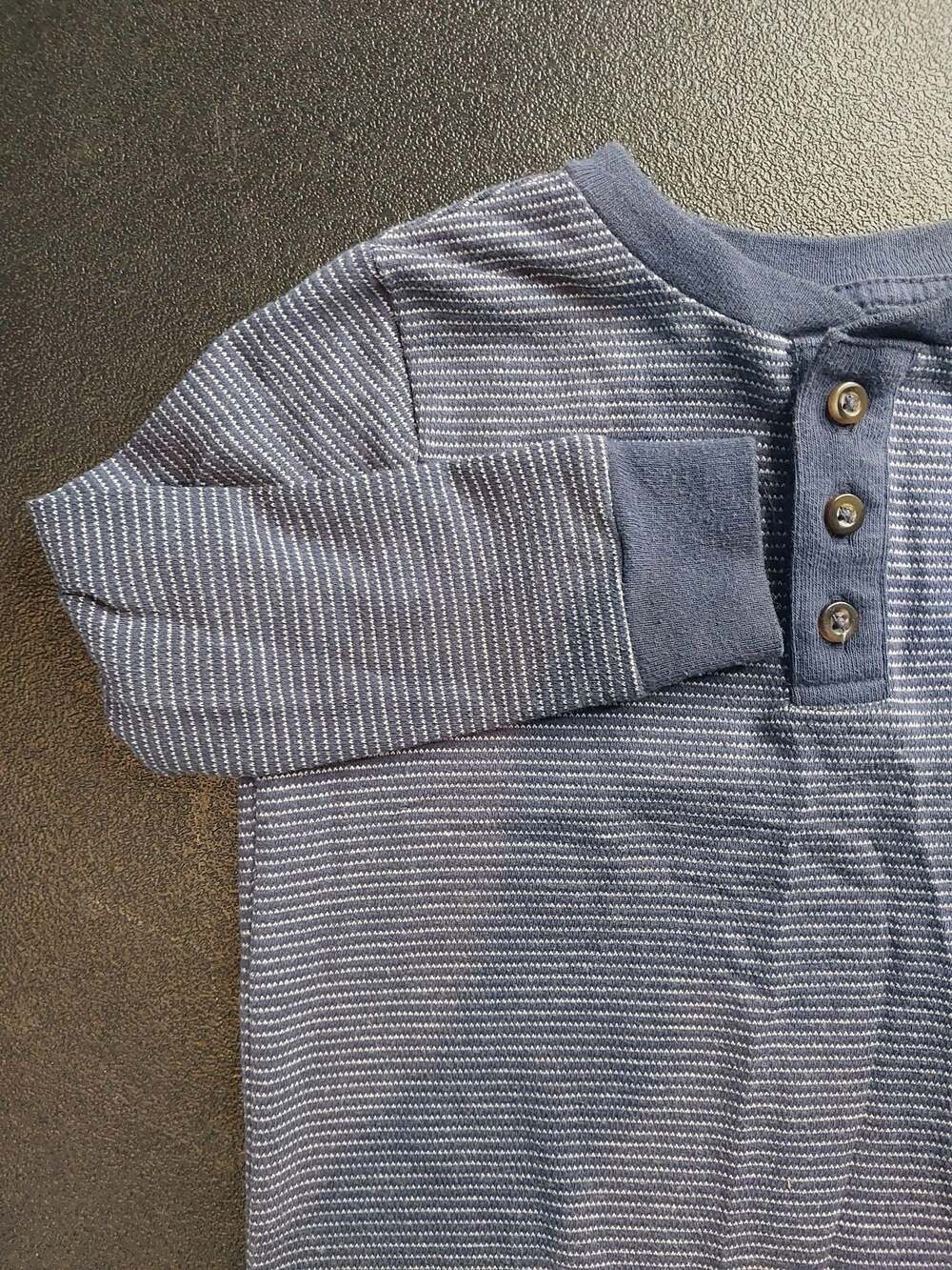 Garanimals Toddler Boys Blue Striped Long Sleeve Thermal Henley Size 3T